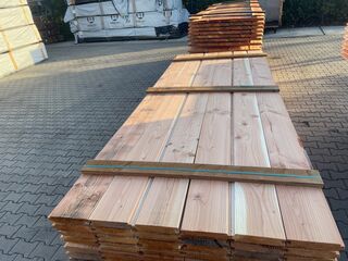 Ca. 74x Douglas Wisselsponning/Halfhoutsrabat, 18x190mm, lengte 300cm
